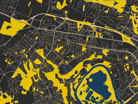 Abstract city map of Cergy, France