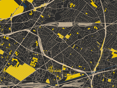 Modern flat map of Drancy, France