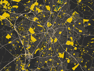 Minimalist Map Leicester United Kingdom