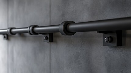 A black metal pipe with a bolt on the end