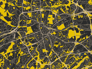 Flat City Map Bochum Germany