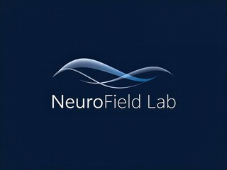 Neurofield lab logo with abstract blue and white interconnected wavy lines symbolizing neuroscience, research, data flow, and modern innovation.