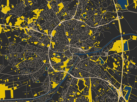 Oldenburg, Germany &ndash; minimalist flat city map