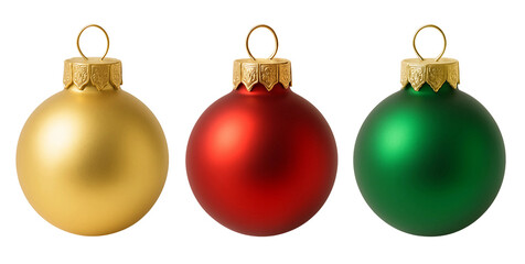 Christmas Bauble Trio &ndash; Gold, Red, Green