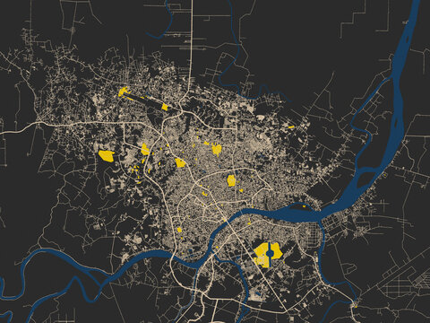 Palembang, Indonesia &ndash; minimalist flat city map