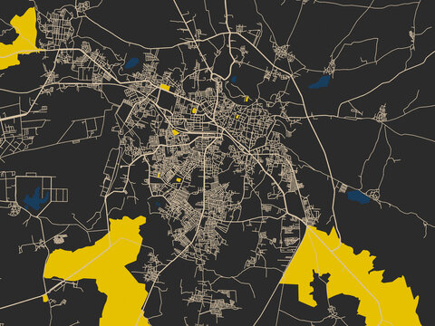 Graphic city map artwork of Bidar, India