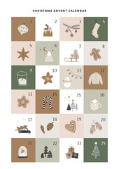 Świąteczny kalendarz adwentowy grafika wektorowa © polanski.portfolio