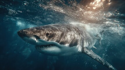 Great white shark underwater (1)