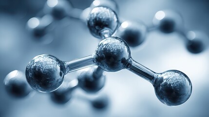 Close Up Macro Of A Molecular Structure With Blue Tones And Shallow Depth Of Field