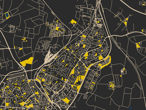 Graphic city map artwork of Lod, Israel