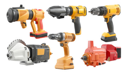 Fototapeta premium Interchangeable Heads Power Tool Set for Versatile DIY and Professional Projects