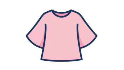 Pink Bell Sleeve Top Cartoon Icon