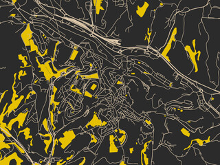 Obraz premium Poster-style map of Siena, Italy using charcoal, ivory and ink-blue tones