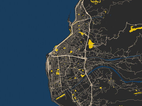 Graphic city map artwork of Regio di Calabria, Italy