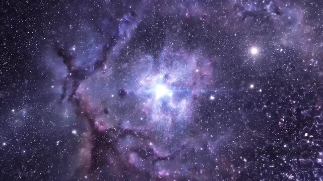 Stunning cosmic nebula with vibrant colors and celestial bodies in space.