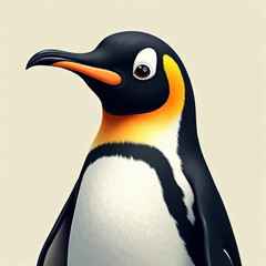 Naklejka premium Portrait of a curious pinguin