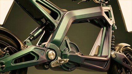 Close-Up View of Bike Frame Mechanism in Studio