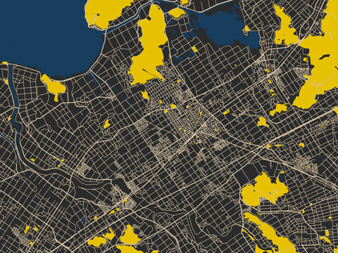 Clean urban street map of Omihachiman, Japan