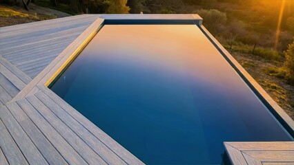 Sunset View Modern Pool Deck Architecture Landscape