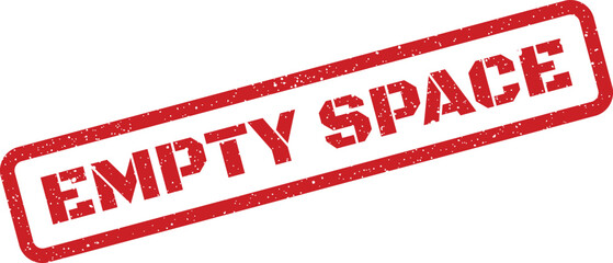Distressed red rubber stamp design featuring Empty Space text, conveying availability or a vacant status