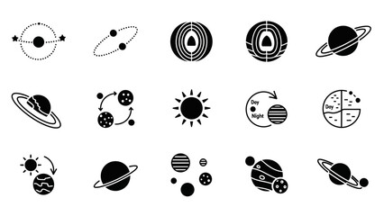 Astronomy and space exploration themed icons vector illustration set © Punduh