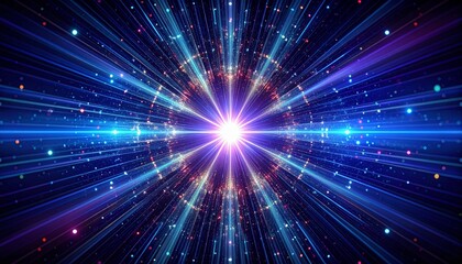 Abstract light tunnel with bright future vision.