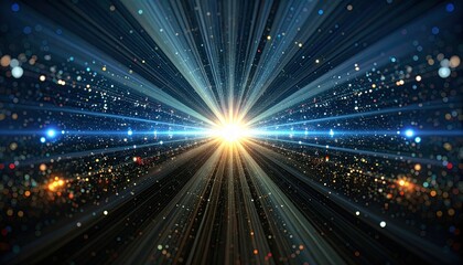 Abstract Light Burst with Digital Rendering.