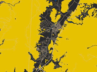 Obraz premium Graphic city map artwork of Ungsang, Korea, Republic of