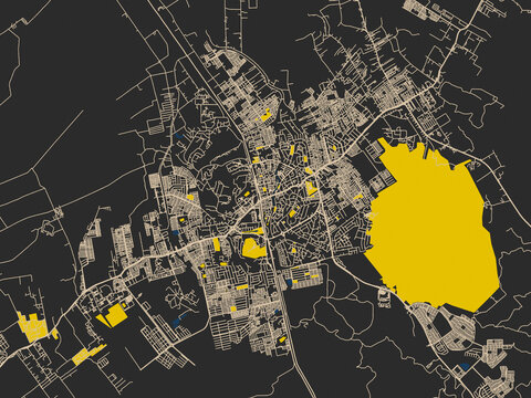 Graphic city map artwork of MAL, Kluang