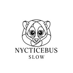 Nycticebus Slow Logo Design Featuring a Slow Loris Animal Face.