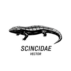 Scincidae skink lizard vector illustration on a white background.
