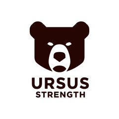 Ursus Strength Bear Head Logo Design for Fitness Brand.