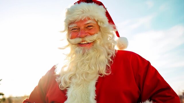 A cheerful and cunning Santa. Christmas Eve, magic and witchcraft.