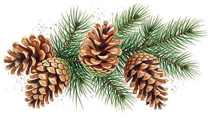 Pine cones and needles
