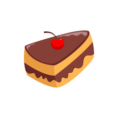 chocolate cake element object for design, cute style with soft color