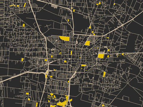 Graphic city map artwork of Texcoco de Mora, Mexico