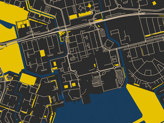 Graphic City Map Artwork Almere