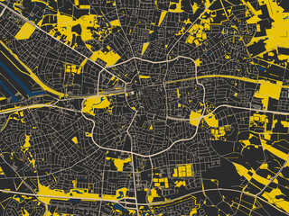 Abstract City Map Enschede Netherlands