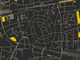 Posterstyle Map Enschede Centrum Netherlands