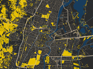 Abstract City Map Haarlem Netherlands