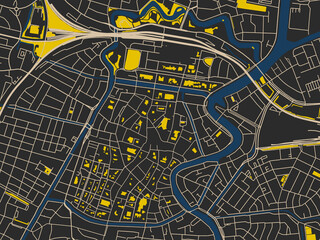 Flat City Map Haarlem Centrum