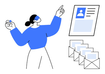 Digital communication concept. Digital profiles streamline online communication, integrating secure messaging and seamless user profiles. Digital communication for networking, identity, and modern