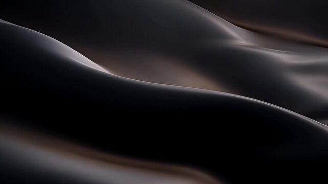 Close-up of luxurious black leather texture with smooth folds and stitching details