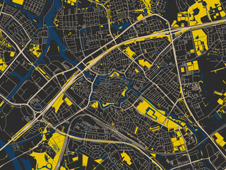 Posterstyle Map Zwolle Netherlands Using