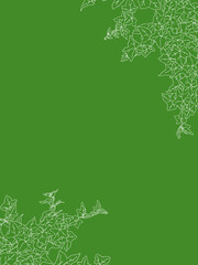 アイビーの線画フレーム②縦_ななめ_白