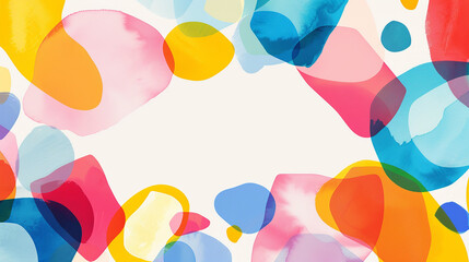 ポップな手描き水彩フレーム背景イラスト