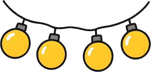 Vector Christmas lights. Christmas garland PNG. Christmas light PNG. Christmas decoration, LED lamps, idea concept image, Hanging light bulbs cut pit. Vintage light bulbs hanging. Generative AI