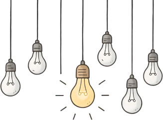 Vector Christmas lights. Christmas garland PNG. Christmas light PNG. Christmas decoration, LED lamps, idea concept image, Hanging light bulbs cut pit. Vintage light bulbs hanging. Generative AI