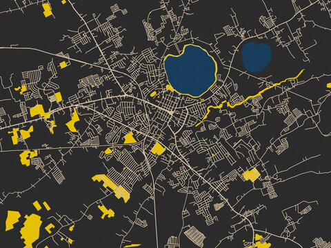 Abstract city map of San Pablo, Philippines with charcoal, ivory and ink-blue tones