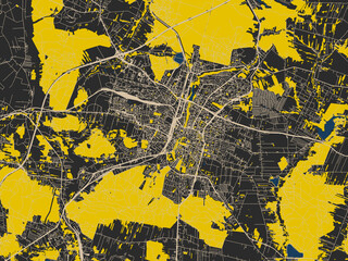 Abstract City Map Kielce Poland